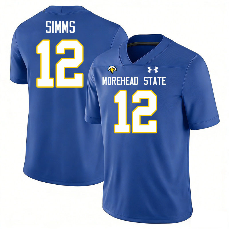 Morehead State Eagles #12 Phil Simms College Football Jerseys,Uniforms-Blue